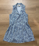 Tuckernuck Blue Hydrangea Royal Shirt Dress Size S Ditsy Floral Sleeveless Hydrangea