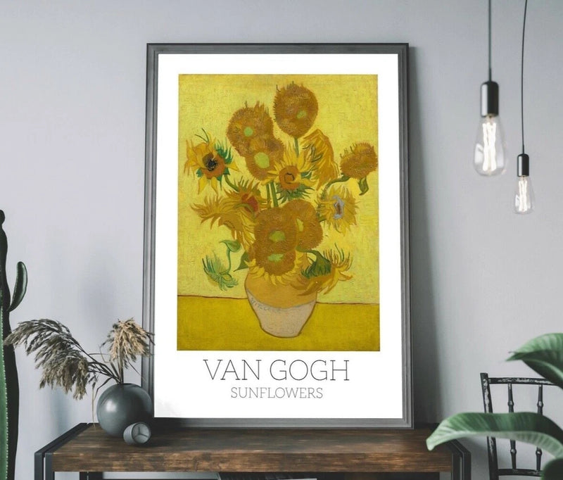 Sunflowers by Vincent Van Gogh A4 Matte Fine Art Print. Classic Impressionist Sunflower