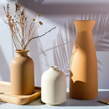 Ceramic Small Vase Set of 3,Modern Boho Farmhouse Home Decor,Pampas Grass Vase,M Pampas Grass