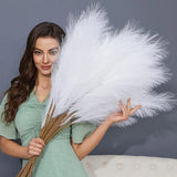 FOTEEWL 8PCS Faux Pampas Grass Decor 38" Artificial Pompous Plants Flower Pampas Grass