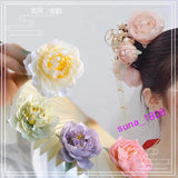 Ancient Style 3Pc Set Peony Silk Flower Hanfu Hairpin Ancient Costume Accessory Peony