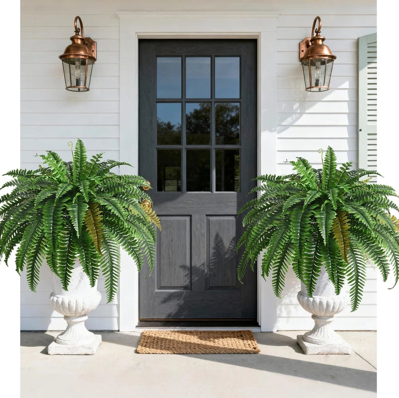 2PCS 45In Fake Ferns- Large Artificial Plants Outdoor, UV Resistant Artificial F Green Plant