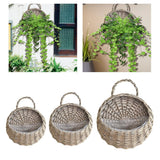 Handmade Woven Hanging Basket Round Flower Holder for Garden Home Farmhouse Garden Plants