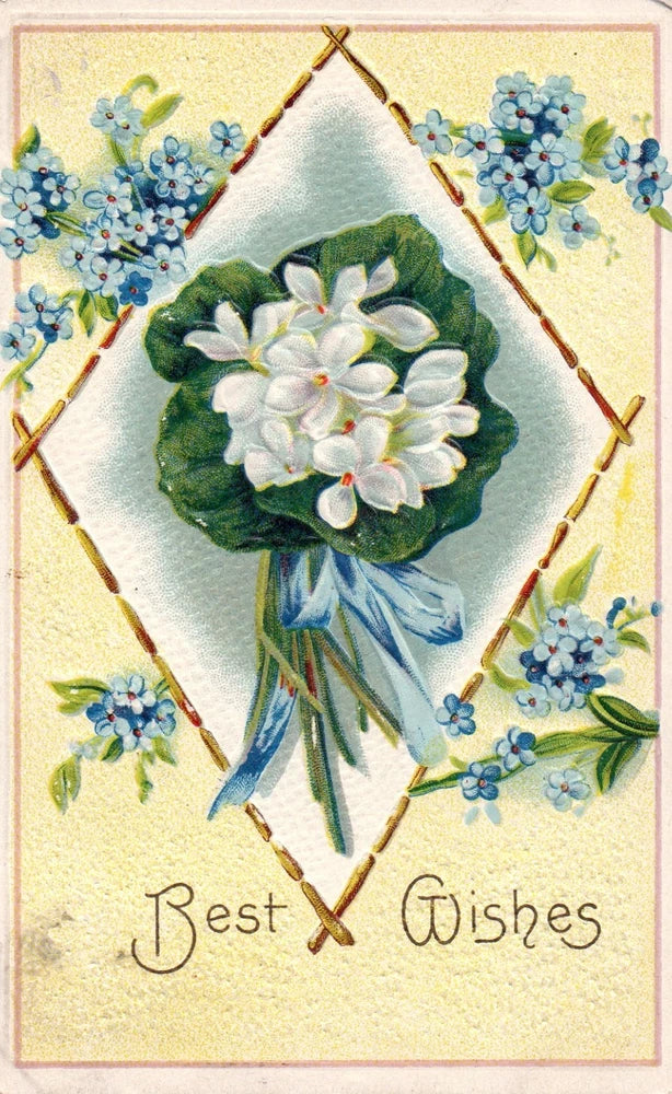 Forget Me Not Flowers with Lily Bouquet series 898 1909 Lily