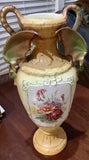 c1900 Antique Austrian Bohemian Vase Tall 12Ó Art Nouveau Gilt Rose Carnations Carnation