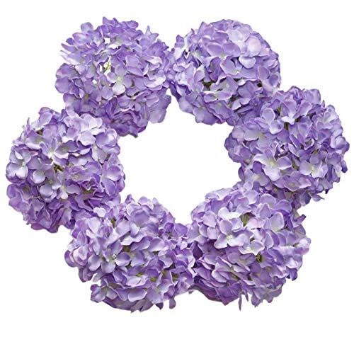 Silk Hydrangea Artificial Flowers Heads with Stems for Wedding Home Purple Hydrangea