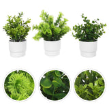 3 Pcs Fake Indoor Plant for Desk Artificial Greenery Centerpiece Green Plant