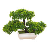 Artificial Bonsai Tree Faux Plants with Pot Realistic Potted Japanese Pine Tree Green Plant