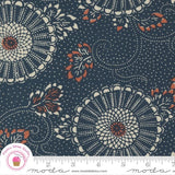 Moda INDIGO BLOOMING 48090 16 Midnight Black Floral MADDY Quilt Fabric Flowering Plants