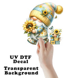 Sweet Sunflower Gnome UV DTF Transparent Sticker / Decal Sunflower