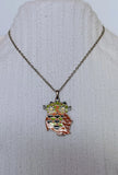 Lily Bloom Silvertone & Enamel Owl Necklace 18-21 in NWT Lily