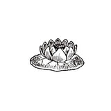WATER LILY PAD unmounted flower rubber stamp, Japanese, Asian, nature #12 Lily