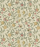 Morris Curtain Fabric 'FRUIT FABRIC - IVORY/TEAL' 2 METRES (200cm) 100% COTTON Flowering Plants