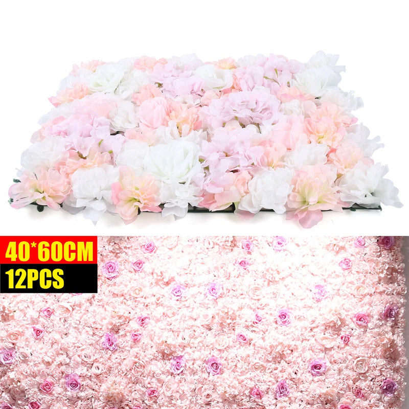 12* Artificial Flower Wall Panel Hydrangea Rose Photo Wall Wedding Home Decor. Hydrangea