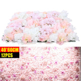 12* Artificial Flower Wall Panel Hydrangea Rose Photo Wall Wedding Home Decor. Hydrangea