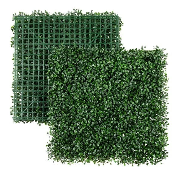 (12 pack) Mainstays 20" x 20" Green Artificial Decorative Boxwood Plant Mat Green Plant