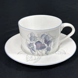 Block Spal Hydrangea Cup & Saucer Watercolors Portugal Goertzen 1982 Vtg MCM Hydrangea