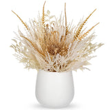 Hollyone Faux Pampas Grass with Vase, Artificial Pampas Grass Flowers Bouquet... Pampas Grass