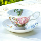 Grace Teaware Hydrangea with Hummingbird Bone China Tea Cup and Saucer Hydrangea