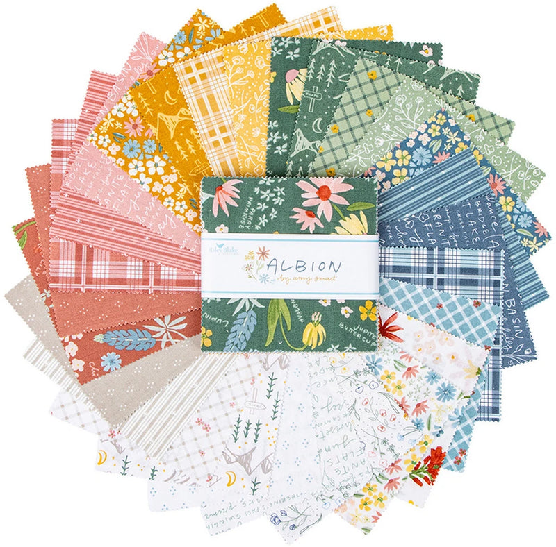 Albion Riley Blake 5" Stacker 100% Cotton Precut Squares by Amy Smart Flowering Plants
