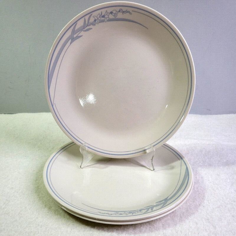 4 Vintage Corelle Corning Blue Lily Dinner Plates Beige Blue Florel Discontinued Lily