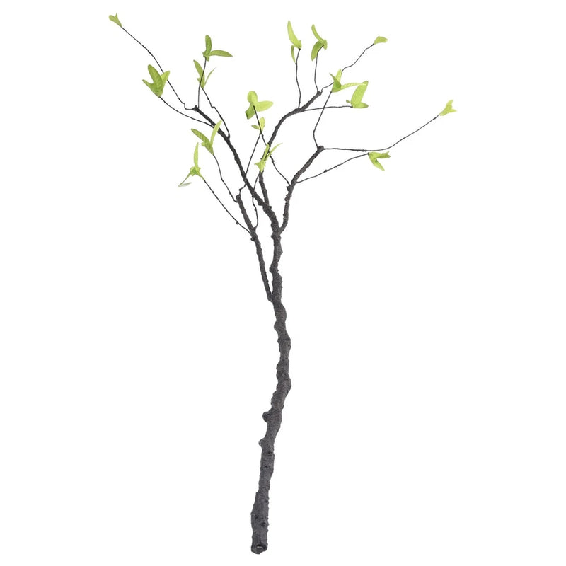 Artificial twig plant branch with green leaves and multiple offshoot stems