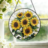 Sunflower Stained Glass Suncatcher Ð Sunflower Window Hanging Home Decor Sunflower