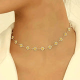 Fashion Gold Plated White Daisy Flower Necklace Collarbone Chain Women Gift New Daisies