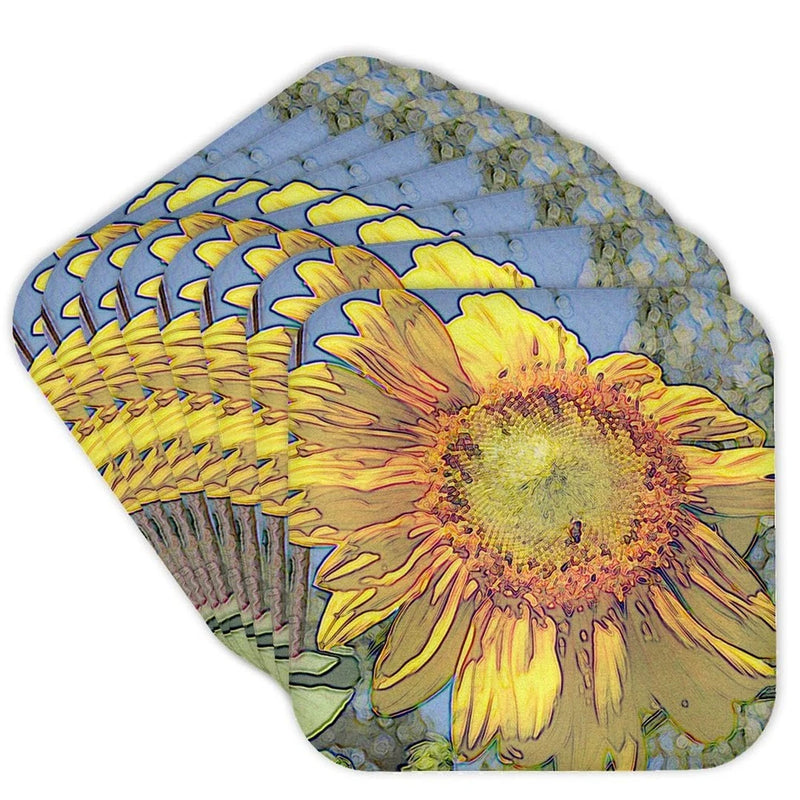 3dRose cst_32571_2 Sunflower Art Macro of a Flower Floral Art Nature-Soft Coa... Sunflower