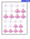 Edible Pre-Cut Wafer Butterfly  - Hydrangea Flowers Pink and White Hydrangea