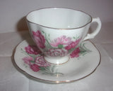 ROYAL STUART SPENCER STEVENSON BONE CHINA CUP SAUCER CARNATIONS VINTAGE ENGLAND Carnation