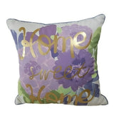 Indoor Outdoor 17 in Pillow Home Sweet Home  Purple Floral Hydrangeas Hydrangea