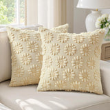 EMEMA Sunflower Throw Pillow 18" x (Pack of 2), Beige-little Flower Sunflower