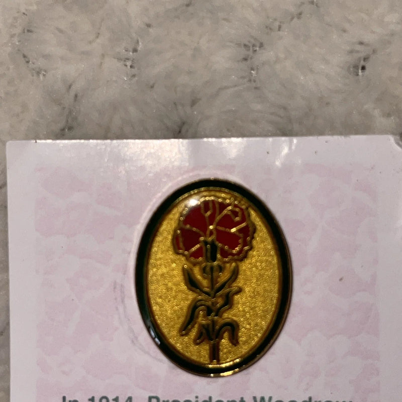 Red Carnation Flower Vintage Lapel Pin#24 Carnation
