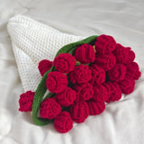 Crochet Flower Bouquet Throw Blanket, Handmade Knitted Blanket with Rose Flow... Bouquet