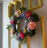 Floral Wreath for Front Door Decor 22'' Artificial Spring Wreath with Peony Hydr Peony