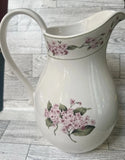 Martha Stewart HYDRANGEA 56 Ounce Pitcher  Pink Hydrangea White Whimsical EUC Hydrangea
