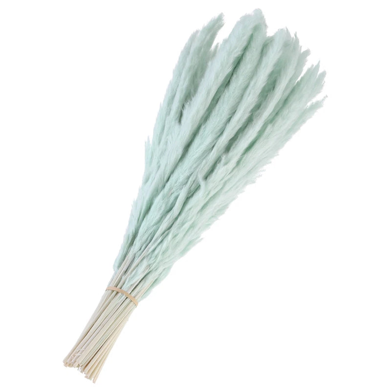 60Pcs Pampas Grass,17" Fake Pampas Grass for Wedding Decoration,Ocean Blue Pampas Grass