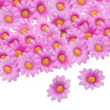 100pcs Artificial Daisies Flower Heads,1.6" Silk Fake Daisies, Purple/Yellow Daisies