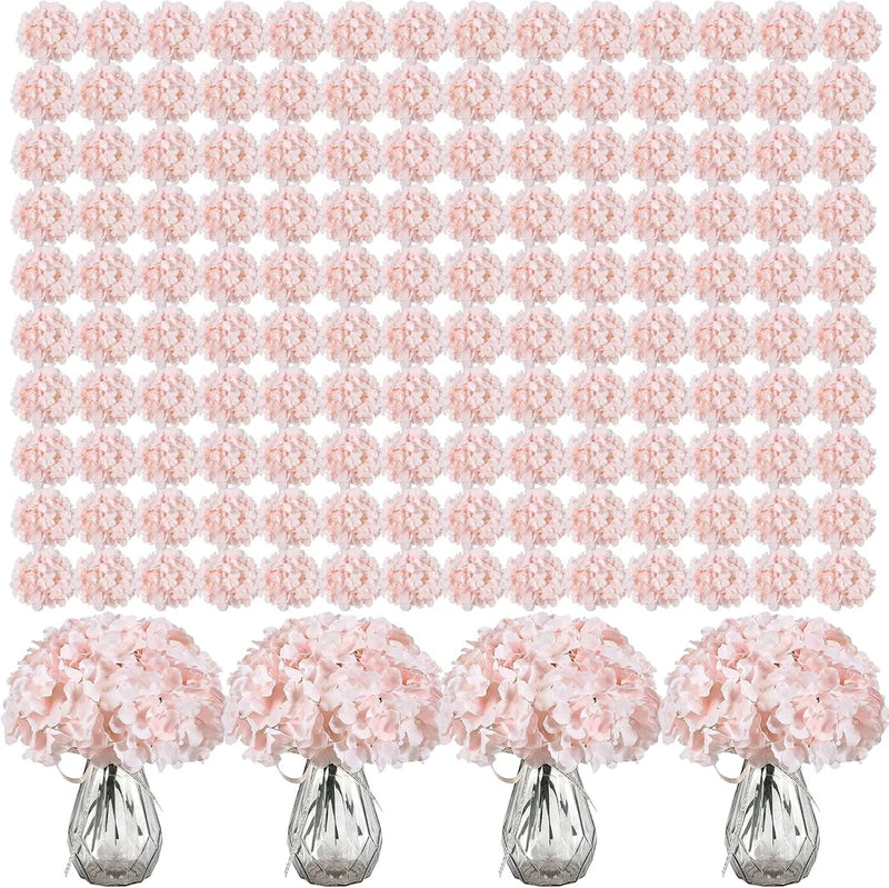 404PCS Pink Hydrangea Silk Flowers for Wedding, Home, Party Decor Hydrangea