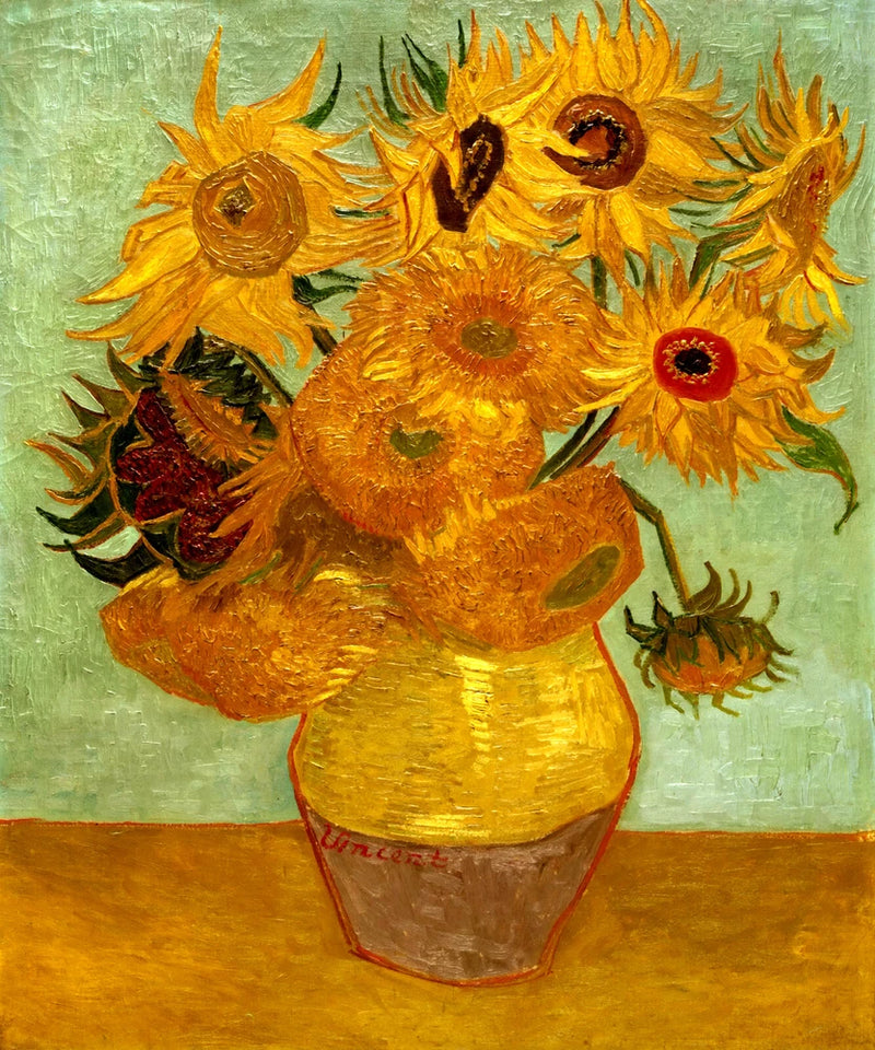 Sunflowers in a Vase Flowers Impressionism Painting By Van Gogh Repro FREE S/H Sunflower