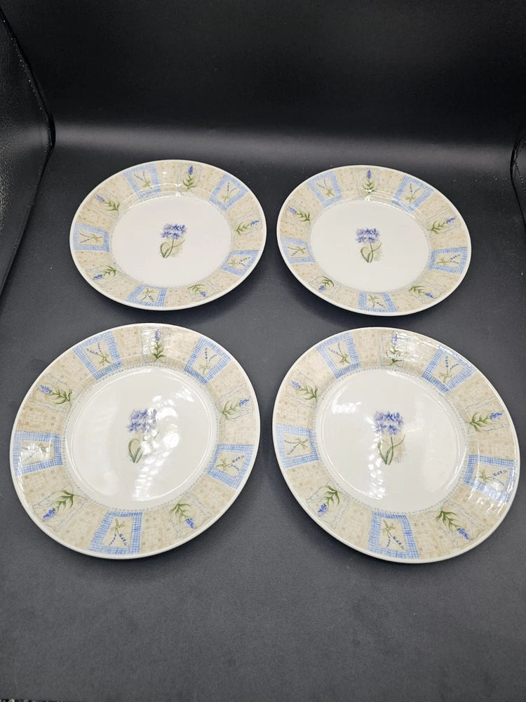 Pier 1 Hydrangea England Angleterre Salad Luncheon Plates 8 1/8Ó Lot Of 4 Hydrangea