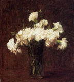 Oil painting Henri Fantin Latour - Still life flowers White Carnations canvas Carnation