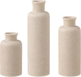 Flower Vase Set, Stone Look, 3 PCS Small Decorative Bud Vases for Pampas Grass, Pampas Grass