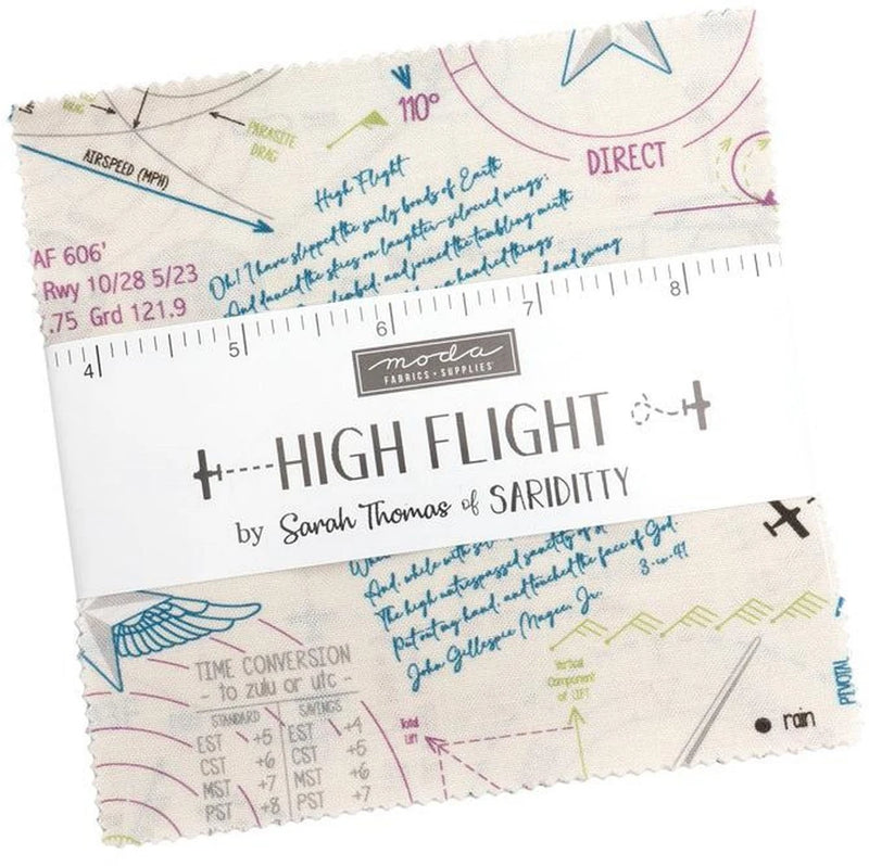 High Flight Moda Charm Pack 42 100% Cotton 5-inch Precut Fabric Squares Flowering Plants
