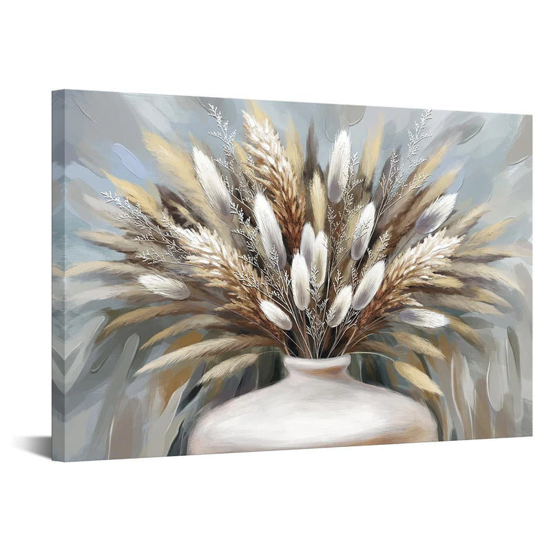 iHAPPYWALL Large Pampas Grass Wall Art Boho Botanical Plant Farmhouse Decorat... Pampas Grass
