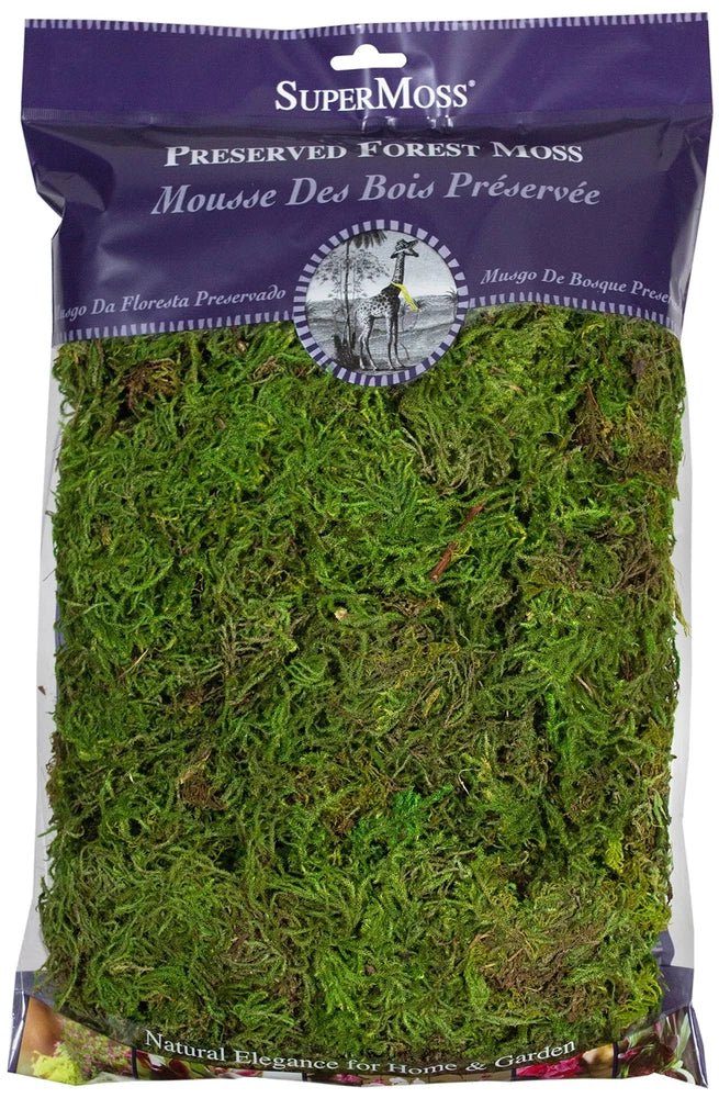 200 in3 Fresh Green Artificial Plant Preserved Moss for Crafts and Decor Green Plant