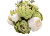 EZFLOWERY Artificial Peony Silk Flowers Arrangement Wedding Bouquet Bouquet