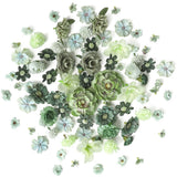 Mini Artificial Flower Heads Sage & Olive Green Fake Peony Daisy Rose Multico... Peony