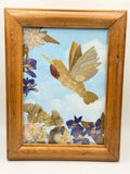 Handmade Pressed Flower Hummingbird Framed Wall Art Dried Flower